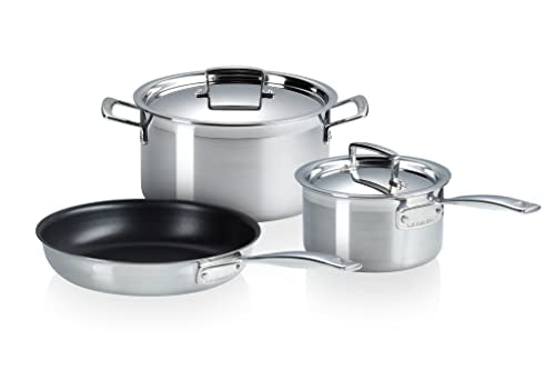 Le Creuset 3-teiliges Kochgeschirrset aus 3-ply Edelstahl, 53808000010050 im Sale