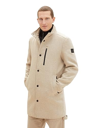 TOM TAILOR Herren 1037349 2-in-1 Wollmantel mit integrierter Innenjacke, 29999-Black, im Sale