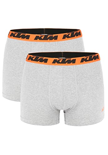 KTM by Freegun Boxershorts für Herren Unterwäsche Pant Men´s Boxer 2 er Pack, Farbe:Light Grey2, Bekleidungsgröße: im Sale