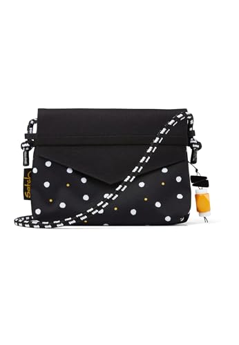 satch Clutch kleine Umhängetasche Schminktasche mit Kordelzug und Spiegel für Teenager Lazy Daisy - Schwarz im Sale