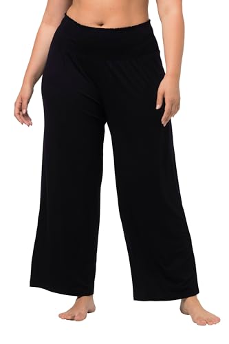 Ulla Popken Damen Marlenehose Hose, Schwarz, 50-52 EU im Sale