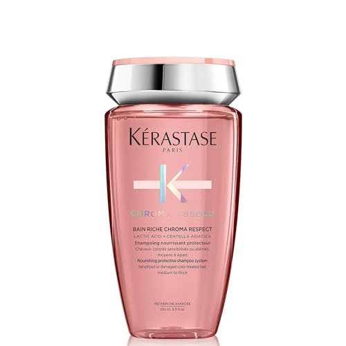 Kérastase Shampoo für strapaziertes oder geschädigtes und coloriertes Haar, Pflegendes Haarbad, Bain Riche Chroma Respect, Chroma Absolu, 250 ml im Sale