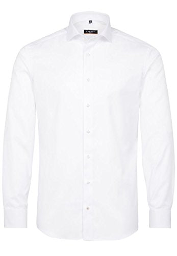 eterna Langarm Hemd Slim FIT Twill unifarben W39 Langarm Weiß im Sale