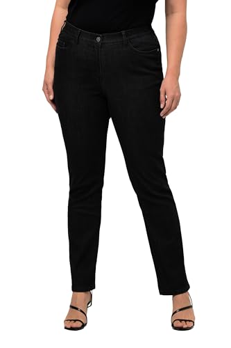 Ulla Popken Damen Slim-jeans Jeans, Schwarz, 48 EU im Sale