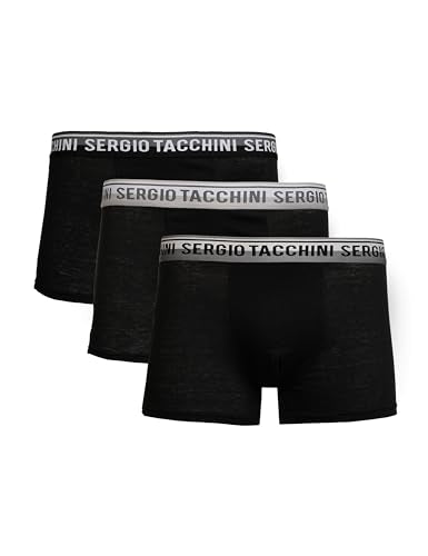 Sergio Tacchini Herren Boxershorts 3 Pack | elastischer Premium Baumwollmix | Praktisches 3er Pack Männer Boxershorts im Sale