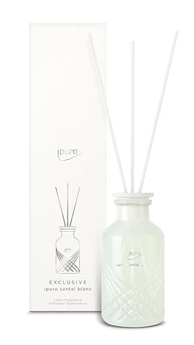 ipuro - Exclusive Raumduft SANTAL BLANC mit erhöhtem Duftölanteil - 240ml | Raumerfrischer mit weißer Orchidee & Sandelholz Duft Aroma | Diffuser mit Stäbchen | Lufterfrischer für Wohnung im Sale