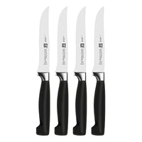 Thumbnail for ZWILLING Vier Sterne Steakmesser-Set 4-teilig, Klingenlänge 12 cm, Rostfreier Spezialstahl, Ergonomischer Kunststoff-Griff, Schwarz [Made in Germany], Bunt im Sale