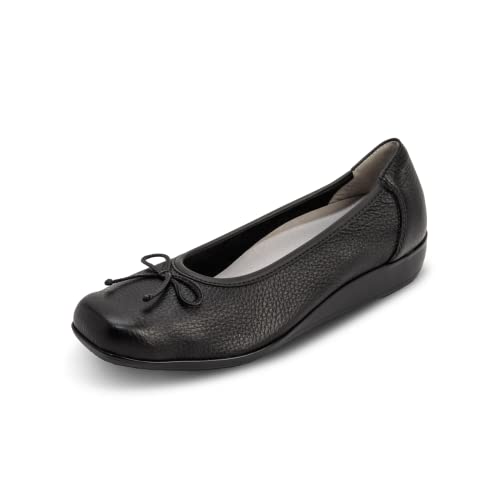 VITAFORM Ballerinas Damen I Slip Ons Sommer-Schuhe I Brautschuhe flach I 100% Exklusives Hirsch-Leder I Sportlich-Elegant Klassisch I Weite H I Schwarz im Sale