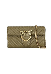 Thumbnail for Pinko Damen Sheep Nappa Love ONE Wallet C SCHAFNAPPA, V62Q_Verde ABETE-Antique Gold im Sale