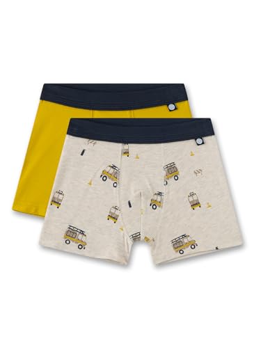 Sanetta Jungen-Hipshorts (Doppelpack) Gelb & Beigemelange | Hochwertige und nachhaltige Unterhose für Jungen aus Baumwolle. Inhalt: 2er Set Unterwäsche für Jungen 116 im Sale