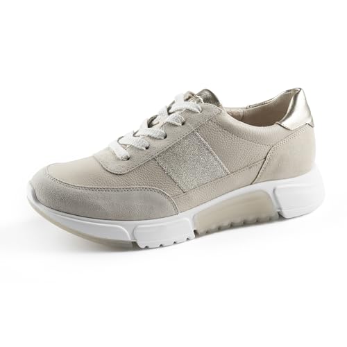 Paul Green Damen SUPER Soft Sneaker mit Wechselfußbett, Frauen Low-Top Sneaker,Wechselfußbett,schnürschuhe,schnürer,Beige (Ivory/Biscuit),37.5 EU / 4.5 UK im Sale