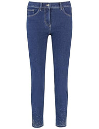 Thumbnail for Gerry Weber Damen 7/8 Jeans SOL꞉INE BEST4ME Cropped unifarben 7/8 Länge Blue Denim 36 im Sale