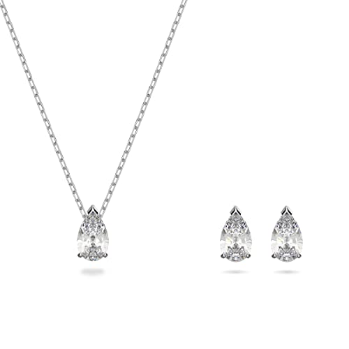 Swarovski Stilla Attract Set, Tropfenschliff, Weiß, Rhodiniert im Sale