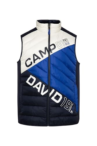 Camp David Herren Steppweste mit Colour-Blocking Kitt 4Xl im Sale