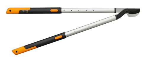 Fiskars SmartFit Bypass-Teleskop-Astschere für frisches Holz, Antihaftbeschichtet, Gehärteter Präzisionsstahl, Grifflänge: 66 bis 90 cm, Schwarz/Orange, L86, 1013564 im Sale