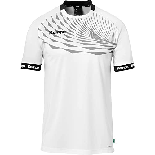 Kempa Herren Wave 26 Shirt Jungen Sportshirt Kurzarm Funktionsshirt Handball Gym Fitness Trikot, Weiß/Grau, EU im Sale