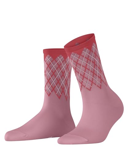 Burlington Damen Socken Mayfair W SO Baumwolle gemustert 1 Paar, Rot (Rose/Beige 8475), 36-41