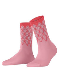 Thumbnail for Burlington Damen Socken Mayfair W SO Baumwolle gemustert 1 Paar, Rot (Rose/Beige 8475), 36-41