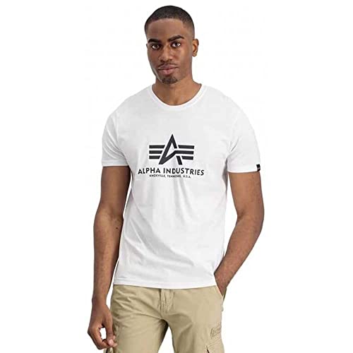 Alpha Industries Herren Basic T 2 Pack T-Shirt, White,  (2er Pack) im Sale