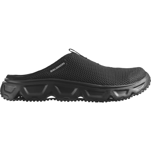 Salomon Reelax Slide 6.0 Herren Pantoletten, Gepolsterte Stabilität, Sofortiger und lang anhaltender Komfort, Vielseitiger Einsatz, Black, 44 2/3 im Sale