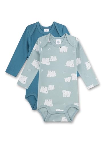 Sanetta Baby-Body Langarm (Doppelpack) Blau | Hochwertiger und nachhaltiger Body für Jungen aus Bio-Baumwolle. Inhalt: 2er Set Baby Body 062 im Sale