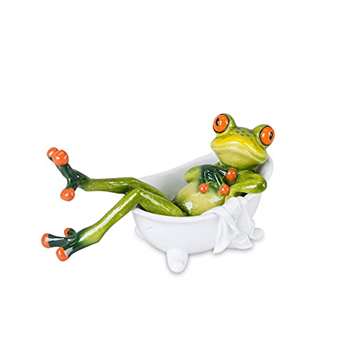 formano Dekoration Frosch in der Badewanne, Hellgrün, 14 cm