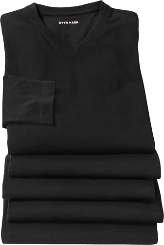 Otto Kern Langarmshirt Herren 5er Pack, 5X Longsleeve Herren aus 100% Baumwolle, Langarmshirts für Herren mit V-Ausschnitt, Basic Tshirt Herren, Weiß, Gr. 3 im Sale