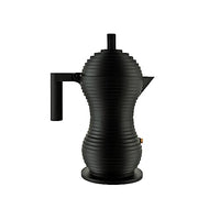 Thumbnail for Alessi Pulcina MDL02/6 BB - Design-Espresso-Kaffeemaschine, aus Aluminiumguss mit Griff und Knopf aus PA, 6 Tassen, Schwarz, 20 cm