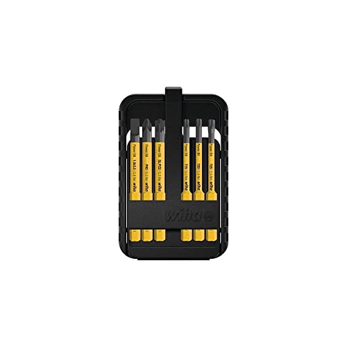 Wiha Bit Set Power slimBit electric 7 teilig I Bit Box mit Gürtelclip I Schlitz, Kreuzschlitz , Torx I flexibel, kompakt, mobil I 3,8-5,5Nm (44106) im Sale