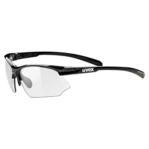 uvex Unisex – Erwachsene, sportstyle 802 V Sportbrille, selbsttönend, black/smoke, one size im Sale