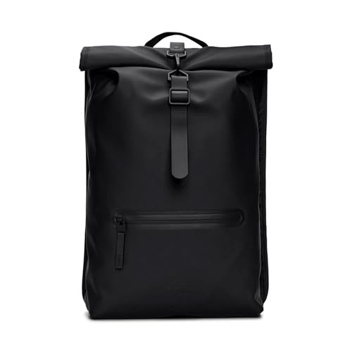 Rolltop Rucksack Black Rucksack im Sale