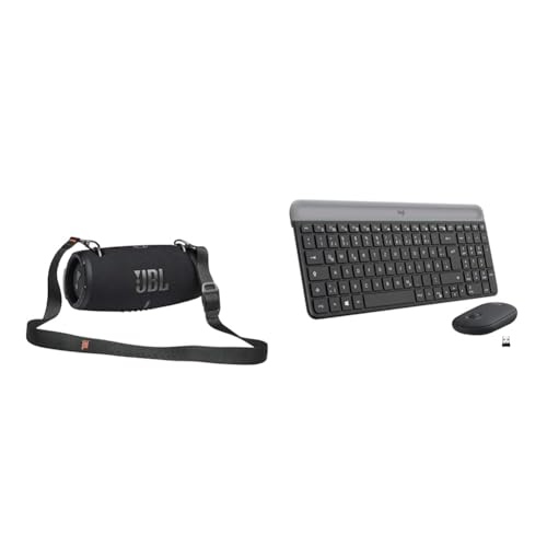 JBL Xtreme 3 Musikbox in Schwarz – Wasserdichter & Logitech MK470 Slim Combo Kabelloses Tastatur-Maus-Set im Sale