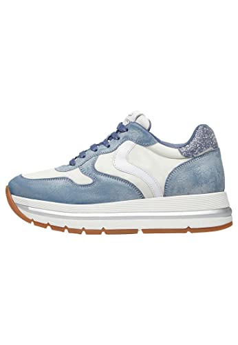 VOILE BLANCHE Maran-Sneakers aus Veloursleder und technischem Gewebe-Azurblau, azurblau 40 im Sale