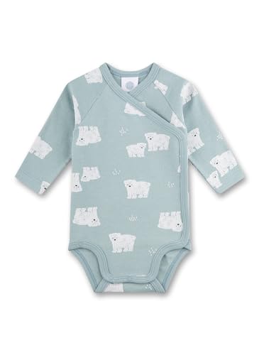 Sanetta Baby-Wickelbody Blau | Nachhaltiger und süßer Wickelbody für Jungen aus Bio-Baumwolle. Baby Wickelbody 068 im Sale