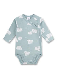 Thumbnail for Sanetta Baby-Wickelbody Blau | Nachhaltiger und süßer Wickelbody für Jungen aus Bio-Baumwolle. Baby Wickelbody 068 im Sale