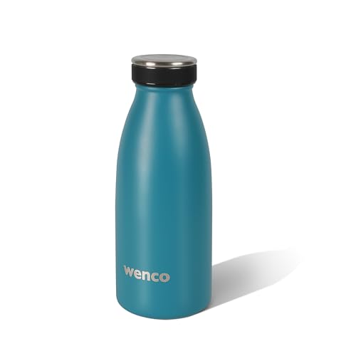 wenco Trinkflasche Edelstahl 1l / 1000ml isoliert und auslaufsicher für kalte und heiße Getränke auch als Thermoskanne verwendbar BPA frei – carribean blue im Sale