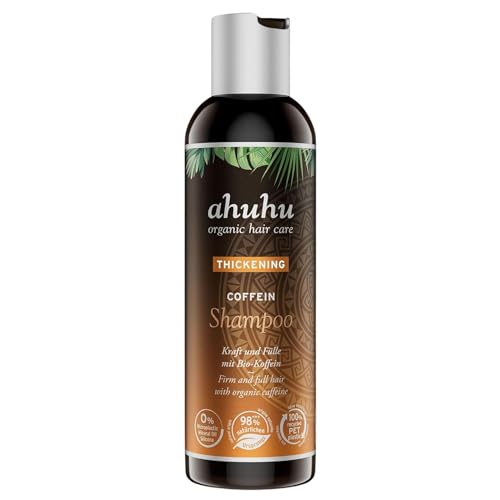 ahuhu THICKENING Coffein Shampoo (200ml) - Bio-Koffein für dickeres & kräftiges Haar, belebt die Kopfhaut & aktiviert die Haarwurzeln, Flasche aus 100% recyceltem Plastik, vegan im Sale