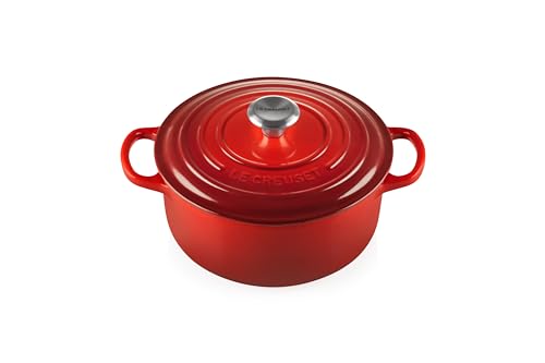 Le Creuset Signature Gusseisen-Bräter mit Deckel, Ø 20 cm, Rund, Für alle Herdarten und Induktion geeignet, Volumen: 2,4 l, 3,092 kg, Kirschrot, 21177200602430 im Sale