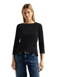 Thumbnail for Cecil Damen Basic Boatneck T Shirt, Schwarz, EU im Sale