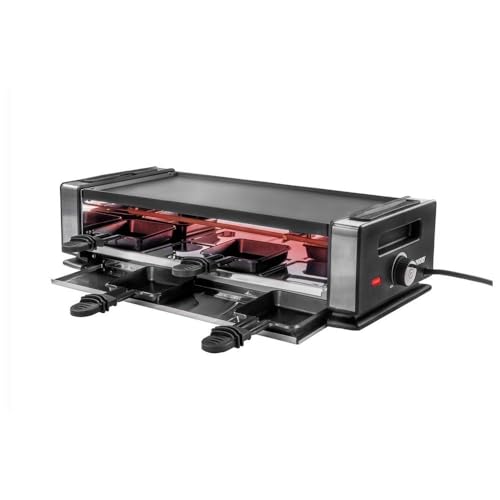 Unold 48730 Raclette Finesse Basic - Raclette-Grill für 8 Personen, 1200 Watt, wendbare Antihaft-Grillplatte, elektrischer Tischgrill, Edelstahl/Aluminium im Sale