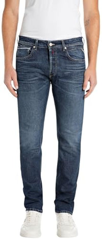 Thumbnail for Replay Herren Jeans Grover Straight-Fit Original, Blau (Dark Blue 007), 31W / 32 im Sale