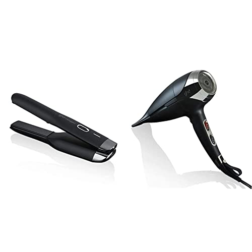 ghd unplugged Styler, kabelloses Glätteisen mit Hybrid Co-Lithium Technologie, schwarz & helios Haartrockner, professioneller Haartrockner mit bürstenlosem Motor und Ionen Technologie, schwarz im Sale