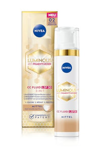 Thumbnail for NIVEA Luminous 630 Anti-Pigmentflecken CC Fluid LSF 30 für mittlere Hauttöne, CC Cream mit Hyaluron und mikroverkapselten Farbpigmenten, Tagescreme mit LSF 30 für einen ebenmäßigen Teint (40 ml) im Sale