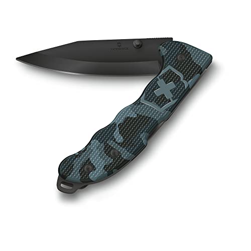 Victorinox Schweizer Taschenmesser Hunter Evoke BSH Alox, Klappmesser Outdoor, 4 Funktionen inkl. 10 cm Klinge und Daumenpin, Marineblau Camouflage im Sale