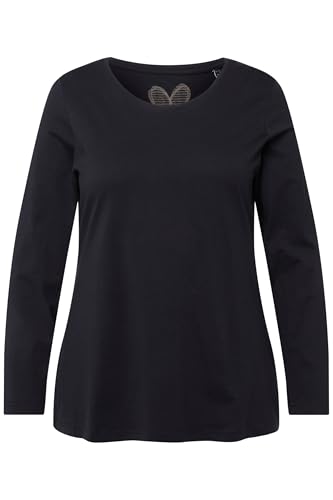 Ulla Popken Damen Langarm-shirt, Blauschwarz, 50-52 EU im Sale