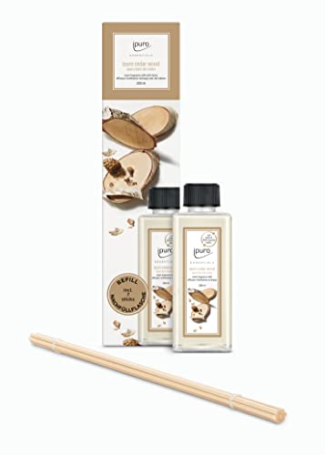 ipuro cedar wood - preiswerter Raumduft Nachfüller mit holzigen & würzigen Noten - Duftöl Refill mit Duftstäbchen - Raumduft Diffuser Nachfüllflasche 200ml - Raumduft Nachfüllflasche inkl Duft-Sticks im Sale