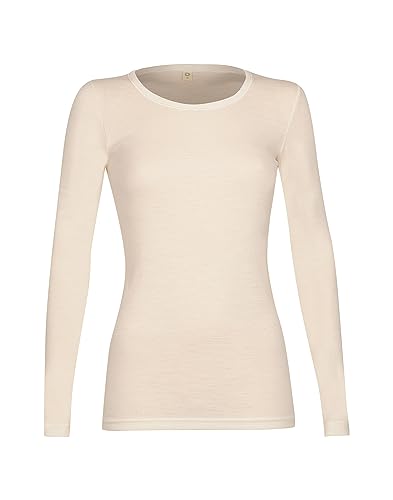 Dilling Merino Langarmshirt für Damen - Extra Feine Unterwäsche aus 100% Bio Merinowolle Natur 38 im Sale