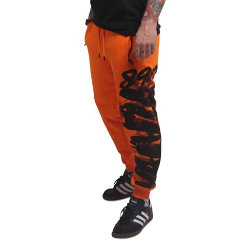 Yakuza Herren Brushed Casual Jogginghose, Orange Popsicle, im Sale