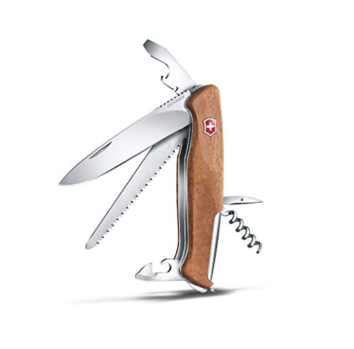 Victorinox Schweizer Taschenmesser Ranger 55, Swiss Army Knife, Multitool, 10 Funktionen, Feststellklinge, Dosenöffner, Schraubendreher im Sale