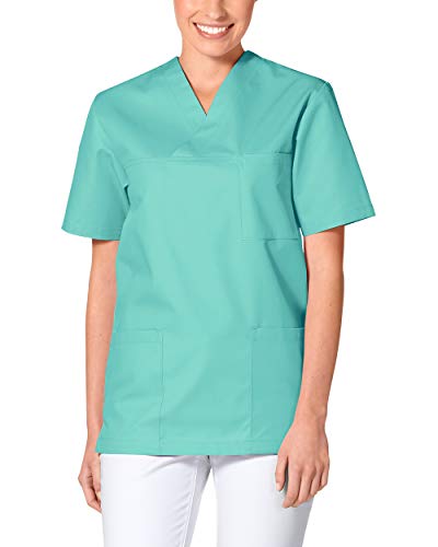 CLINIC DRESS Schlupfkasack - Unisex Kasack Damen und Herren bunt für Pflege und Altenpflege, Kurzarm und Brusttasche, 95 Grad Wäsche Bordeaux im Sale